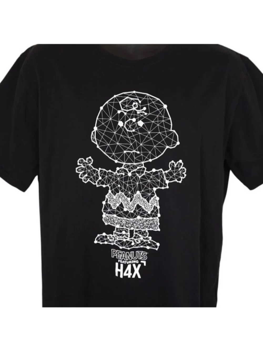 H4X Charlie Brown T Shirt Mens Size Large Black Peanuts Comic Strip Cartoon
